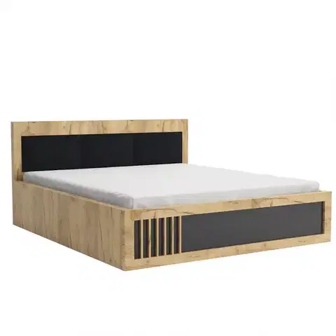 Dvojlôžkové postele Posteľ Sorento 160x200 Craft Zlato/čierna