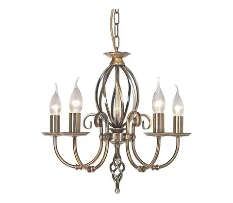 Svietidlá Elstead ART5-AGD-BRASS - Luster na reťazi ARTISAN 5xE14/60W/230V ART5-AGD-BRASS
