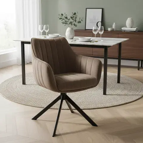 Kuchynské a jedálenské stoličky Signal Stolička AZALIA VELVET | cappuccino