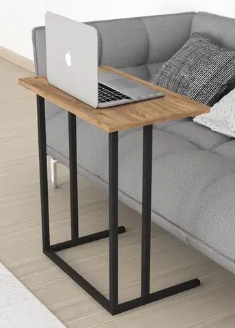 Stoly a stolíky SORIA kovový stolík na notebook, borovica 