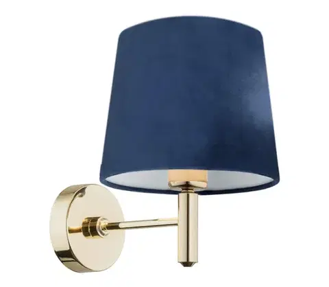Svietidlá Argon 4348 - Nástenná lampa PONTE 1xE27/15W/230V modrá/mosadz 4348