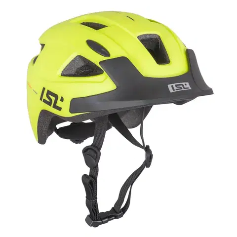 Helmy a prilby na in-line Detská cyklo prilba s LED svetlom ISL Lumiro Neon Yellow - S (54-59)