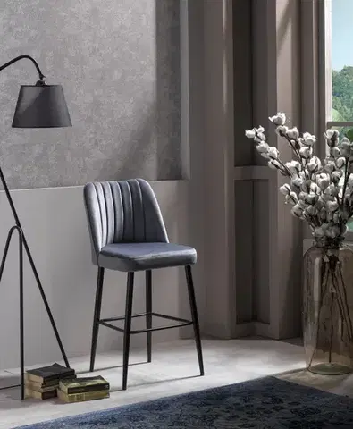 Barové stoličky Bar Stool Set (2 Pieces) Vento - Grey