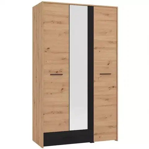 Šatníkové skrine Skriňa Varadero artisan/čierny 3K1F1O 11011627