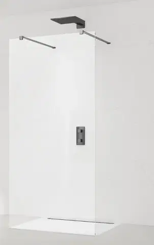 Sprchové dvere Sprchová zástena Walk-in 100 cm SAT vo farbe profilu Gun metal SATBWI100ZAVGM SATBWI100ZAVGM
