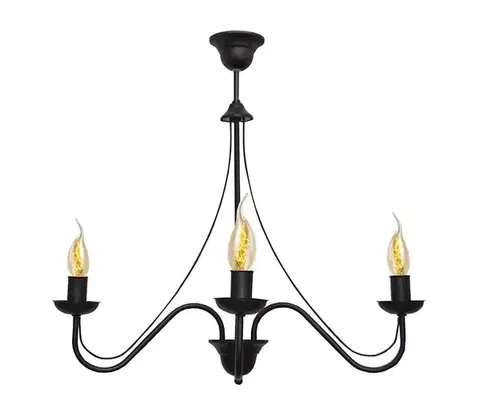 Svietidlá  Luster na lanku MALBO II 3xE14/10W/230V W-2940/3 BK