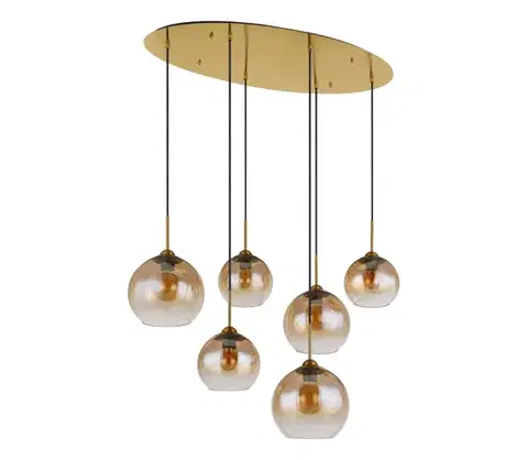 Svietidlá Globo 15788-6H - Luster na lanku JAMESSA 6xE27/60W/230V mosadz 15788-6H