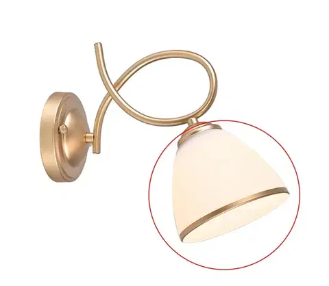 Lampy BRILAGI - Náhradné sklo k nástennej lampe a lusteru FRED E27 priemer 13,5 cm krémové/zlaté 63502