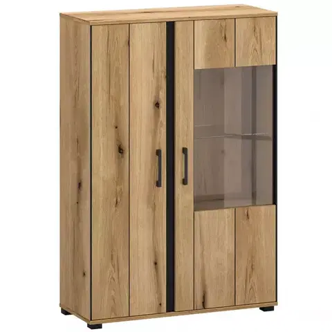 Vitríny a regály do obývačky Vitrína 2d3s Kendal C Light + Black
