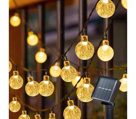LED osvetlenie BRILAGI - LED solárna dekoračná reťaz BUBBLE 50xLED/8 funkcií 7m IP65 teplá biela BRI041