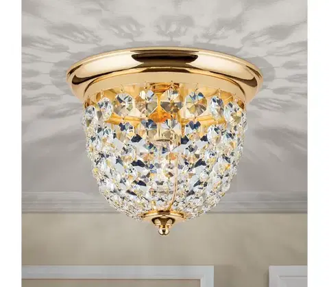 Svietidlá Orion DLU 1840/26-Krištáľové str. svietidlo PLAFOND 1xE27/40W/230V pr.26 cm zlatá DLU 1840/26 gold