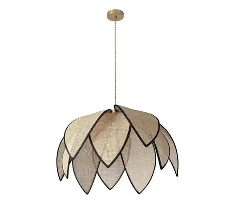 Svietidlá Osram - Závesný luster na lanku DECOR RATTAN 1xE27/15W/230V pr. 67 cm béžová/čierna 4058075847224