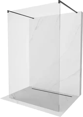 Sprchové dvere MEXEN/S - Kioto Sprchová zástena WALK-IN voľne stojaca 115 x 200, transparent 8 mm, čierna 800-115-002-70-00