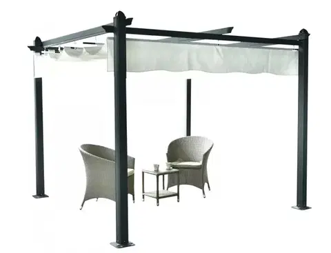 Záhradné pergoly Hliníková pergola so zaťahovacou strechou 2,92 x 2,92 m Dekorhome