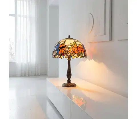 Lampy BRILAGI - Tiffany vitrážná stolná lampa JUNGLE 2xE27/60W/230V BRT-12003C