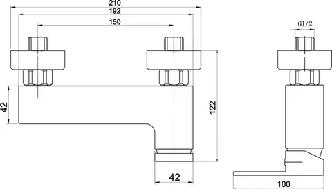 Kúpeľňové batérie NOVASERVIS - Sprchová batéria bez príslušenstva 150 mm Nobless EDGE chróm 36062/1,0