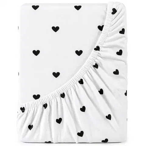 Plachty 4Home jersey prestieradlo Srdiečka, 160 x 200 cm