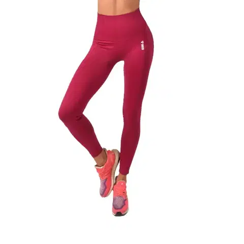 Dámske klasické nohavice Dámske legíny Boco Wear Burgund Plain Push Up ružová - XS/S