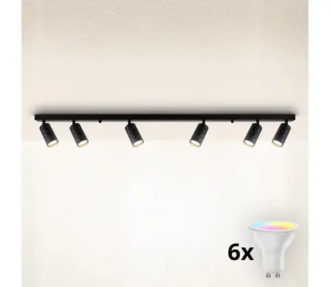 Svietidlá BRILAGI - LED RGBW stmievateľné bodové svietidlo SELE DIAMANT 6xGU10/6,5W/230V Wi-Fi čierne BG2861+AI2320