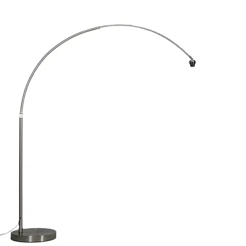 Oblúkové lampy Moderná oblúková lampa oceľová nastaviteľná bez tienidla