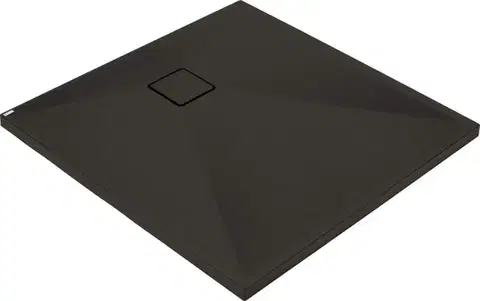 Vane DEANTE - Correo čierna - Granitová sprchová vanička, štvorcová, 90x90 cm KQR_N41B
