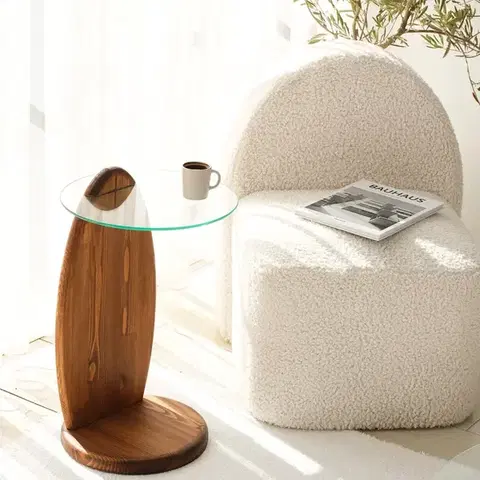 Konferenčné stolíky Príručný stolík / Odkladací stolík Surf - Chesnut, Transparent