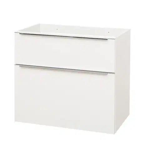 Kúpeľňový nábytok Mereo Mailo, kúpeľňová skrinka 80 cm, biela, elox AL madlo CN511SN