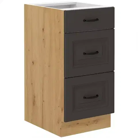 Kuchynské skrinky stojace Kuchynská skrinka Stilo grafit matná/artisan 40D 3S BB
