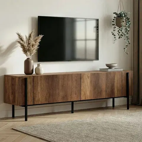 TV stolíky SUXES TV stolík na nožičkách, orech Barok/čierna