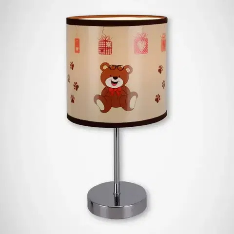 Moderné lampy do obývačky Stolná lampa Nuka E14 hnedá 0365 LB