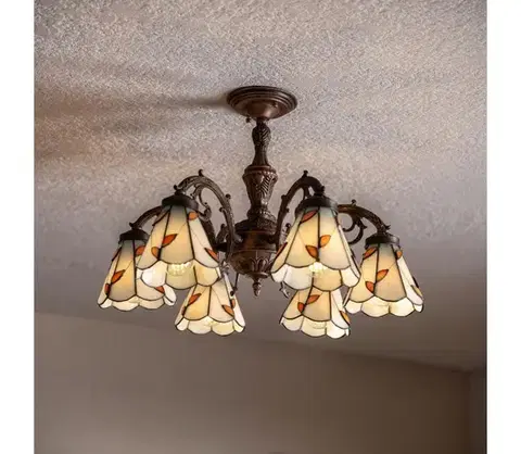 Svietidlá BRILAGI - Tiffany vitrážový prisadený luster FOLIA 6xE27/60W/230V pr. 60 cm BRD-B015