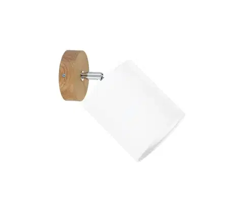 Svietidlá  56744174 - Nástenné bodové svietidlo APRILLIA 1xE27/25W/230V dub/biela 56744174