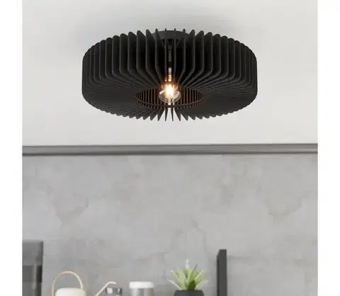 Svietidlá Eglo 900831 - Stropné svietidlo PALOMBAIA 1xE27/40W/230V čierna 900831