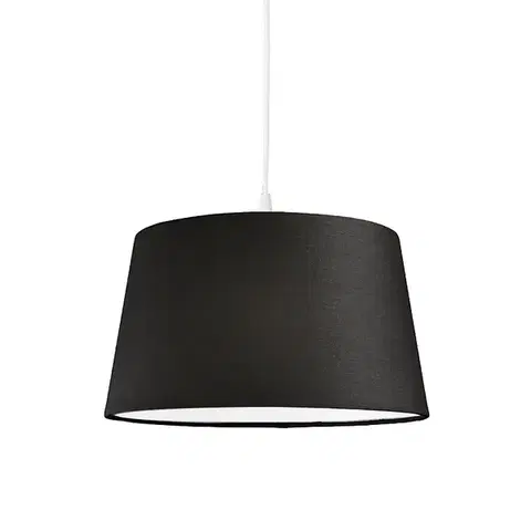 Závesné svietidlá Moderné závesné svietidlo biele s čiernym tienidlom 45 cm - Pendant