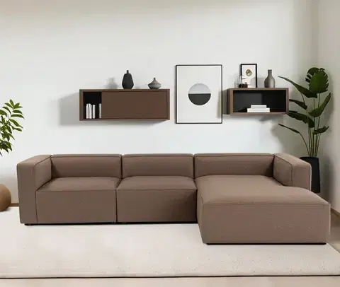 Sedacie súpravy Rohová sedacia súprava / Rohová pohovka Mora XL (L1-O1-ChlRight) - Brown