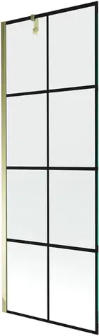 Sprchové dvere MEXEN/S - Next vaňová zástena FIX 70x150, čierny dekor, zlato 895-070-000-00-77-50
