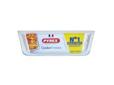 Dózy na potraviny PYREX Dóza na potraviny s vekom obdĺžniková, 27x22x9cm, 4L, sklo číre PYREX