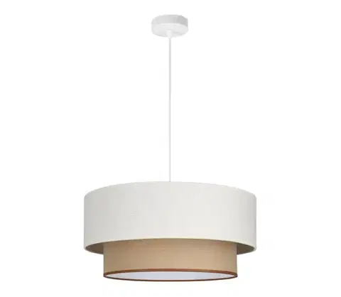 Svietidlá  Luster na lanku NATIA 1xE27/60W/230V pr. 45 cm biely/hnedý H0234