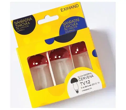 Žiarovky  SADA 3 x Náhradná žiarovka MUSHROOM E10/20V/0,1A červená 169600.B