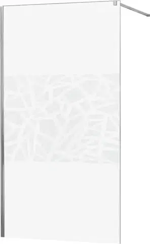 Sprchové dvere MEXEN/S - KIOTO Sprchová zástena WALK-IN 100x200 cm 8 mm, chróm, biely vzor 800-100-101-01-85