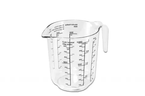 Odmerky PETRA PLAST - Odmerka 1L s potlačou, priemer 11,5cm výška 14cm, umelá hmota
