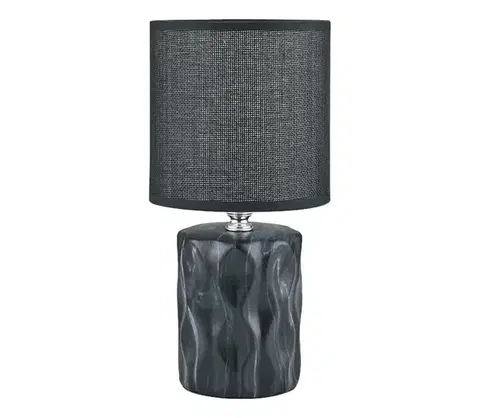 Lampy Zuma Line HS8603-BL - Stolná lampa 1xE14/40W/230V čierna/dekor mramoru HS8603-BL