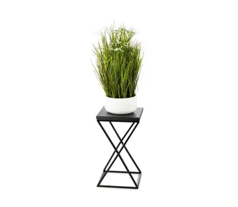 Stojany na kvetiny HowHomely Stojan na kvety LOFT 40x24 cm čierna 10-1630-40-BB-MDF