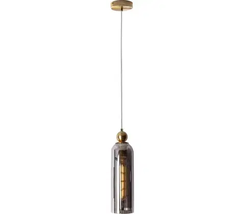 Svietidlá MAXLIGHT P0511 - Luster na lanku CAMPANILA 1xE27/40W/230V pr. 10 cm mosadz/šedá P0511