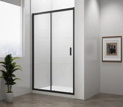 Sprchovacie kúty POLYSAN - EASY BLACK sprchové dvere 1100, číre sklo EL1115B