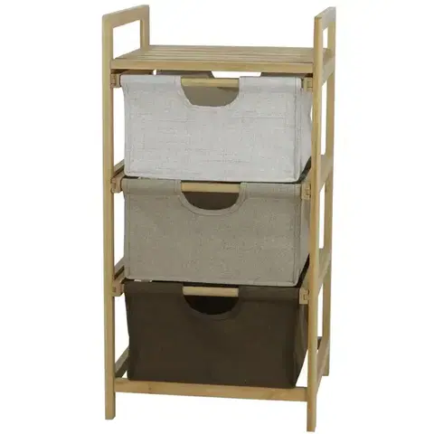 Kúpeľňové doplnky Bambusová skrinka s 3 zásuvkami 39x36 h75