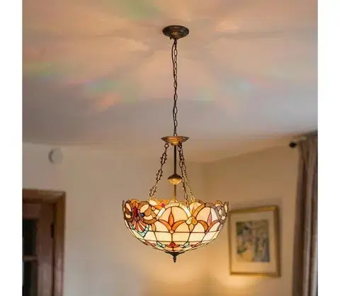 Svietidlá BRILAGI - Tiffany vitrážny luster na reťazi MIRABELLA 3xE27/60W/230V priemer 50 cm BRP-12028B