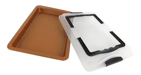 Formy na pečenie MAKRO - Plech na pečenie s vekom 42x29x4cm GOLD