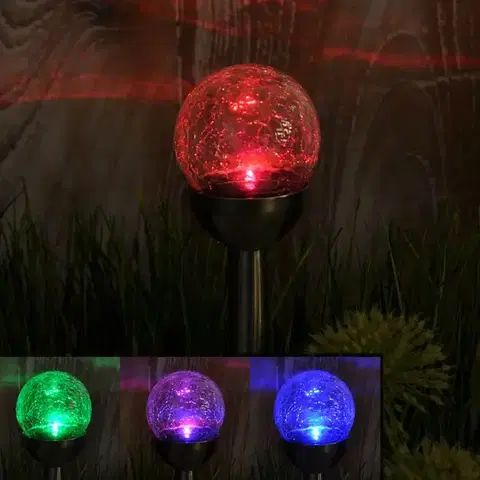 Solárne dekoračné lampy Solárna LED lampa 1 GLE29992-8-RGB