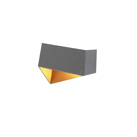 Nástenné osvetlenie Nástenná lampa Fold sivá s meďou